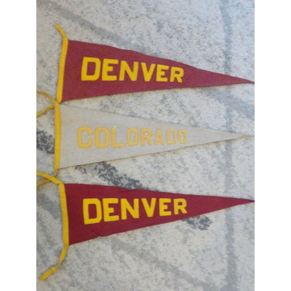 Other | Lot Of 3 Antique University Of Denver Pioneers Colorado Felt ...